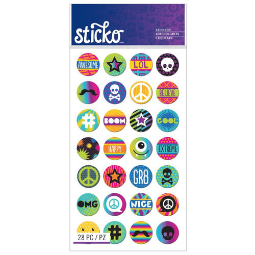 EK Success - Sticko - Stickers - Words and Icon - Circle