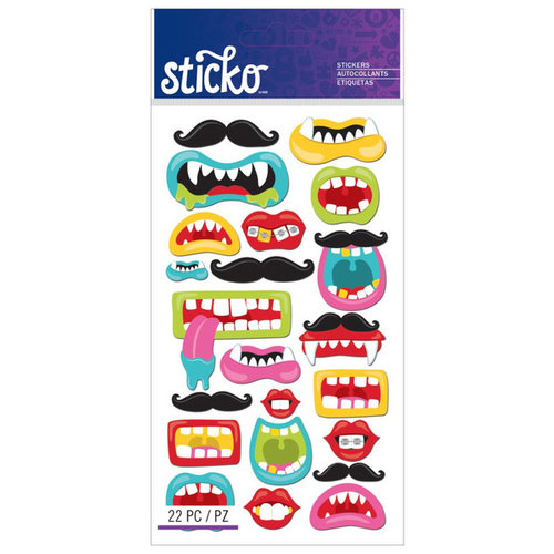 EK Success - Sticko - Stickers - Funny Mouths and Mustaches