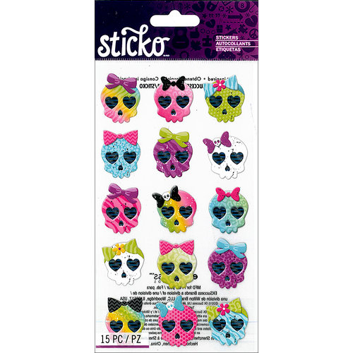 EK Success - Sticko - Stickers - Girly Skulls
