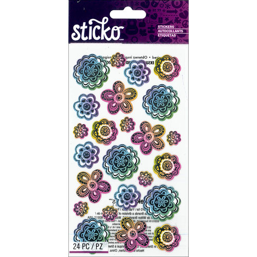 EK Success - Sticko - Stickers - Doodle Flowers