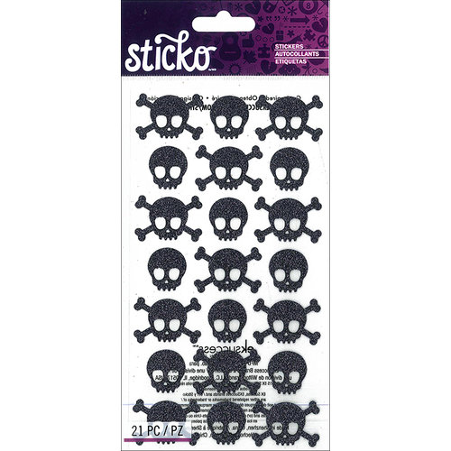 EK Success - Sticko - Metallic Stickers - Skulls - Black