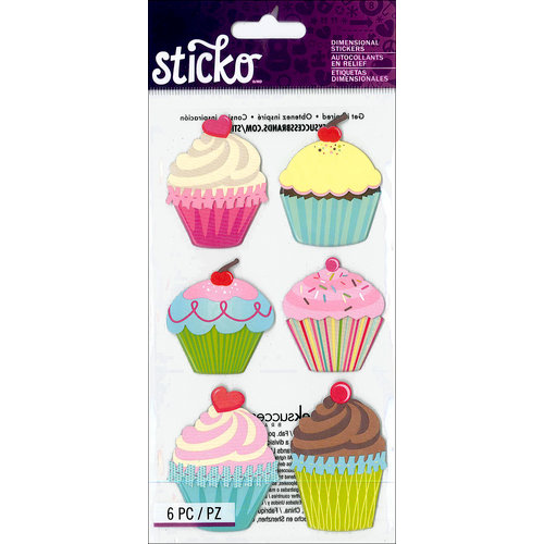 EK Success - Sticko - Puffy Stickers - Jumbo Cupcakes