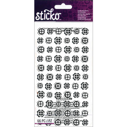 EK Success - Sticko - Stickers - Flowers - Black and White