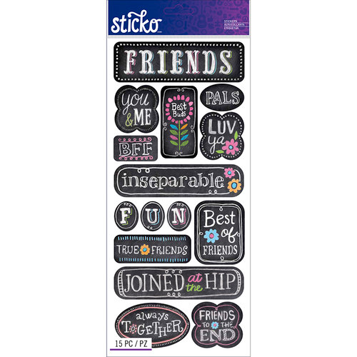 EK Success - Sticko - Chalkboard Stickers - Words - Friends