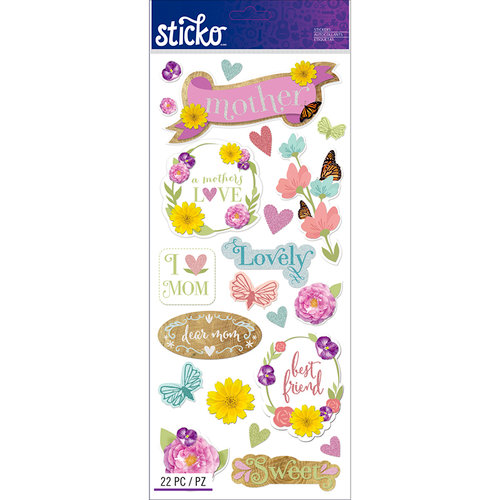 EK Success - Sticko - Stickers - Icons and Words - Large - Mom