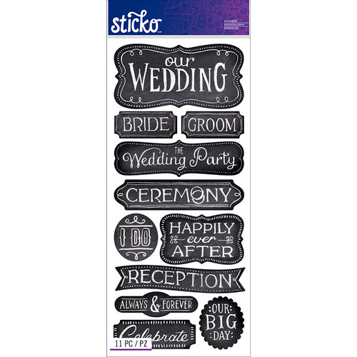 EK Success - Sticko - Chalkboard Stickers - Words - Wedding