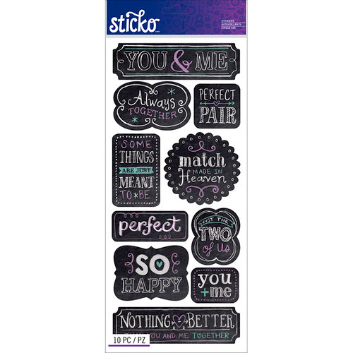 EK Success - Sticko - Chalkboard Stickers - Words - You and Me