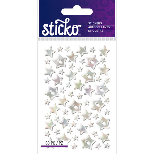 EK Success - Sticko - Epoxy Stickers - Mini - Stars Silver