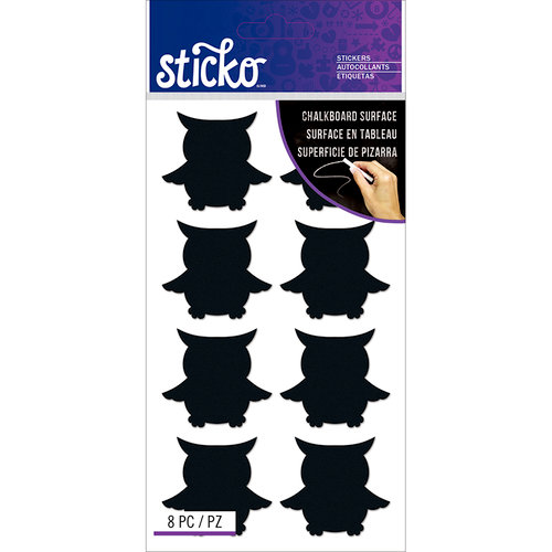 EK Success - Sticko - Stickers - Chalkboard Labels - Owl Silhouette
