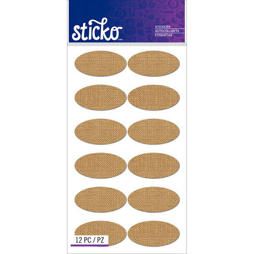 EK Success - Sticko - Stickers - Burlap Labels - Oval