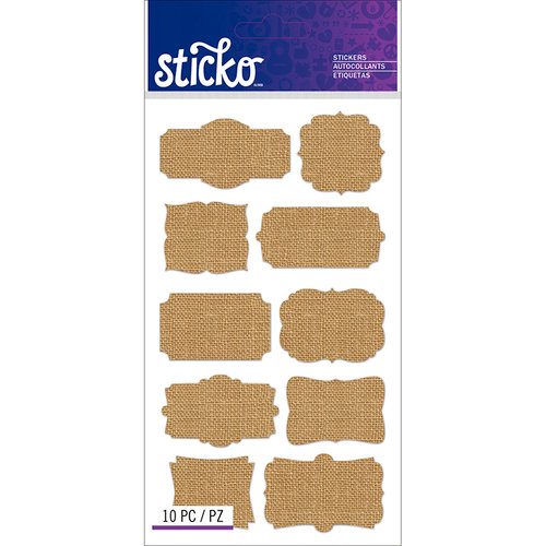 EK Success - Sticko - Stickers - Burlap Labels - Frame
