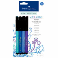 Faber-Castell - Mix and Match Collection - Pitt Artist Pens - Blue - 4 Piece Set