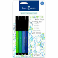 Faber-Castell - Mix and Match Collection - Pitt Artist Pens - Blue and Green - 4 Piece Set
