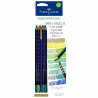 Faber-Castell - Mix and Match Collection - Art Grip Watercolor Pencils - Green - 9 Piece Set