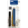 Faber-Castell - Mix and Match Collection - Mixed Media Pencils and Ink - Neutral - 4 Piece Set with Clear Acrylic Stamp
