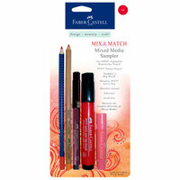 Faber-Castell - Mix and Match Collection - Mixed Media Sampler - Red - 5 Piece Set