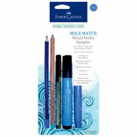 Faber-Castell - Mix and Match Collection - Mixed Media Sampler - Blue - 5 Piece Set