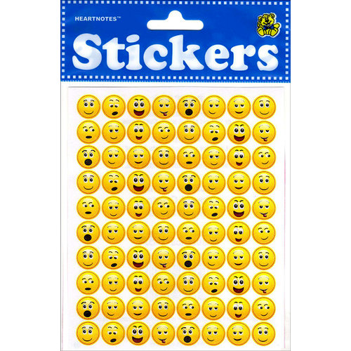 Draper International - Heartnotes Stickers - Smile Faces - 3D Tiny