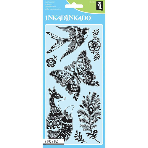 Inkadinkado - Clear Acrylic Stamps - Fancy Fauna
