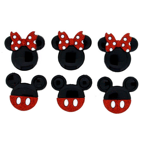 Jesse James - Disney - Buttons - Mickey and Minnie Glitter