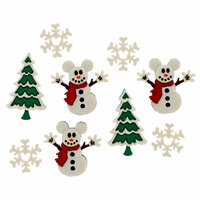 Jesse James - Disney - Buttons - Mickey Snowmen - Christmas