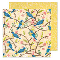 K and Company - Antique Garden Collection - 12 x 12 Double Sided Paper - Birds and Branches