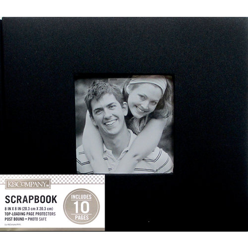 K and Company - 8 x 8 Scrapbook Window Album - Fabric - Black