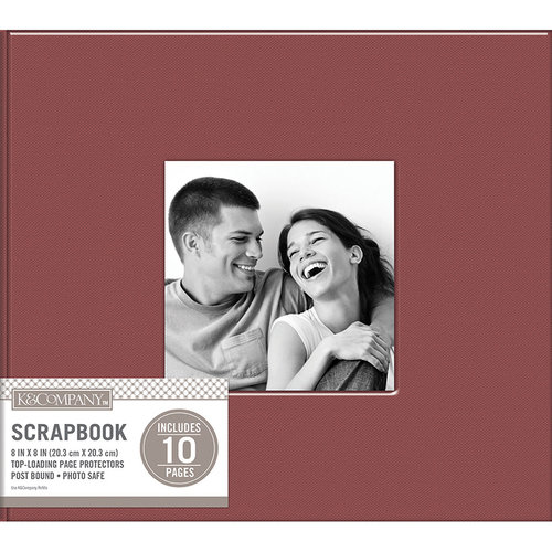 K and Company - 8 x 8 Scrapbook Window Album - Fabric - Burgundy