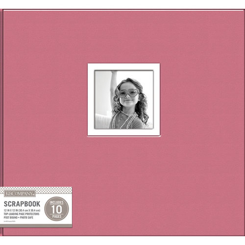 K and Company - 12 x 12 Scrapbook Window Album - Fabric - Pink