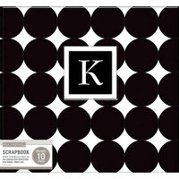 K and Company - 12 x 12 Scrapbook Album - Monogram - Dot - Black