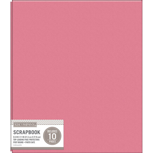 K and Company - 8.5 x 11 Scrapbook Album - Basic Faux Leather - Pink