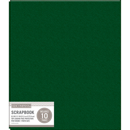 K and Company - 8.5 x 11 Scrapbook Album - Basic Faux Leather - Hunter