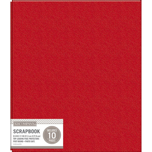 K and Company - 8.5 x 11 Scrapbook Album - Basic Faux Leather - Red