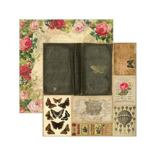 Marion Smith Designs - Junque Gypsy Collection - 12 x 12 Double Sided Paper - Shangri La