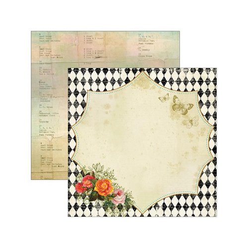 Marion Smith Designs - Junque Gypsy Collection - 12 x 12 Double Sided Paper - Nota Bene