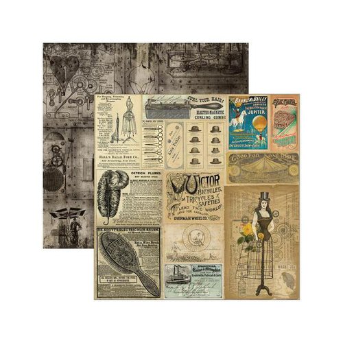 Marion Smith Designs - Time Keeper Collection - 12 x 12 Double Sided Paper - Carnival