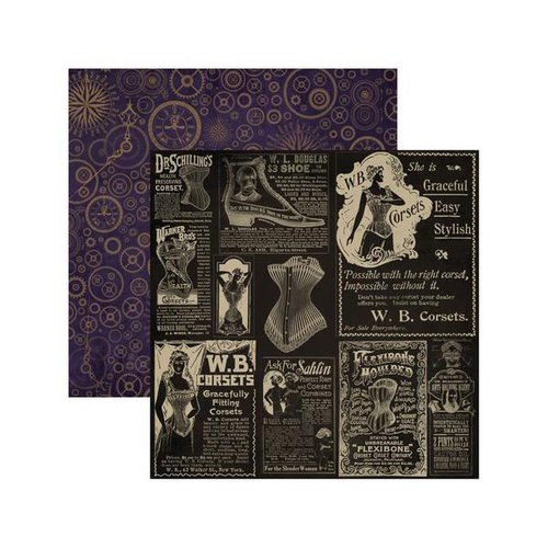 Marion Smith Designs - Time Keeper Collection - 12 x 12 Double Sided Paper - Art Nouveau