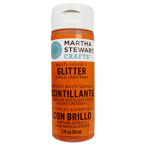 Martha Stewart Crafts - Paint - Glitter Finish - Orange Sorbet - 2 Ounces