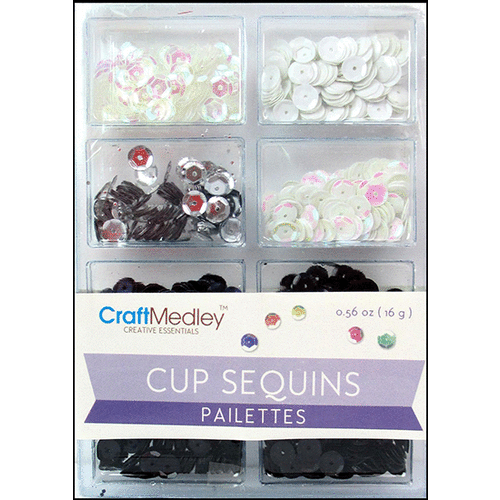 Craft Medley - Cup Sequins - Black and White Classic