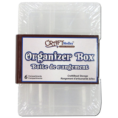 Craft Medley - Multicraft Organizer Box - 4 5/8 x 13/16 x 3 Box with 6 Compartments