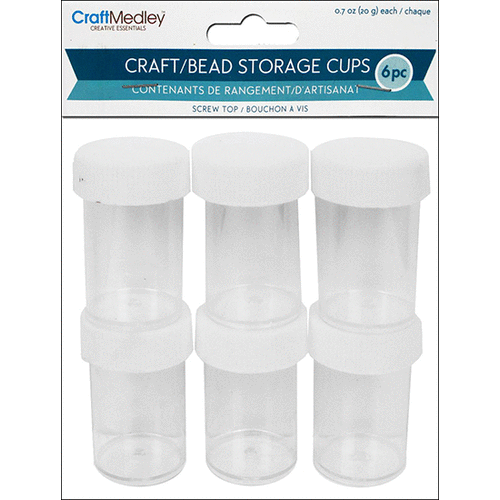 Craft Medley - Craft and Bead Storage Cups - 6 Pieces