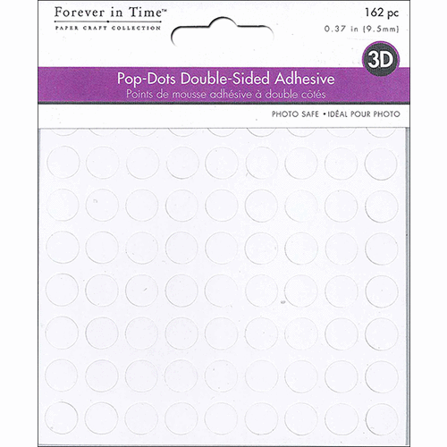 Forever in Time - 3D Pop Dots - Double Sided Adhesive - 3/8 Inch - Round