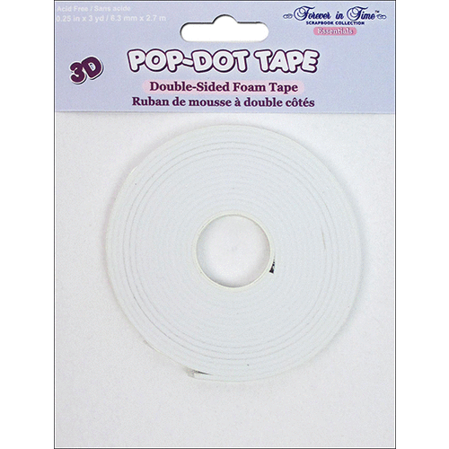 Forever in Time - 3D Pop Dot Tape - Double Sided Foam Tape - 1/4 Inch Wide