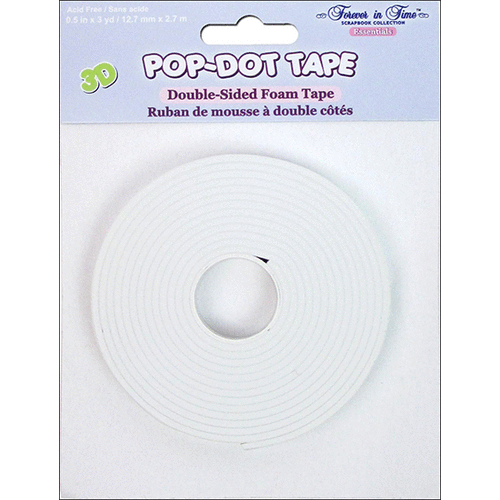 Forever in Time - 3D Pop Dot Tape - Double Sided Foam Tape - 1/2 Inch Wide