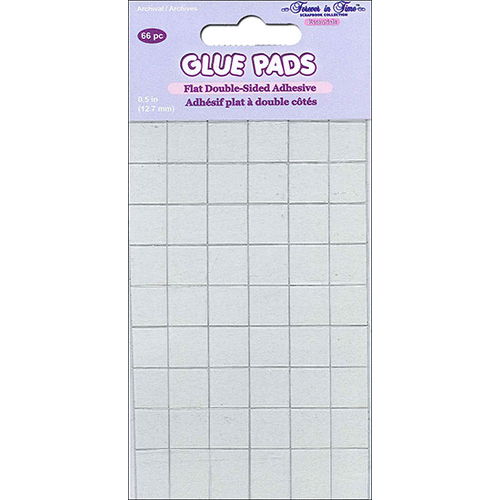 Forever in Time - Glue Pads - Flat Double Sided Adhesive - Square - 1/2 Inch - Clear