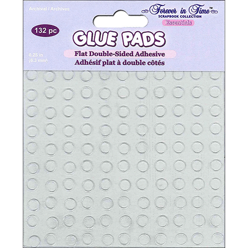 Forever in Time - Glue Pads - Flat Double Sided Adhesive - Round - 1/4 Inch - Clear