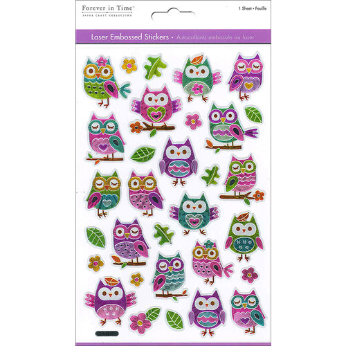 Multi Craft - Laser Stickers - Embossed Owls