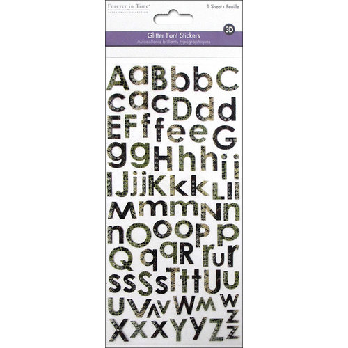 Multi Craft - Cardstock Stickers - Alphabet - Glitter Reptile
