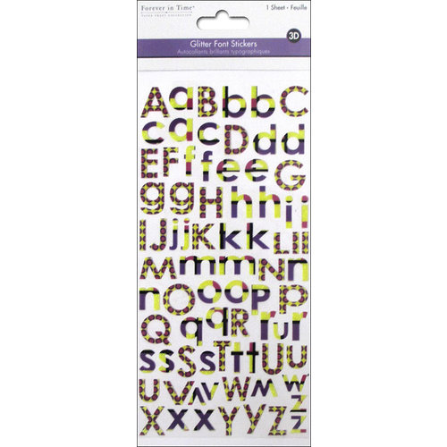 Multi Craft - Cardstock Stickers - Alphabet - Glitter Retro