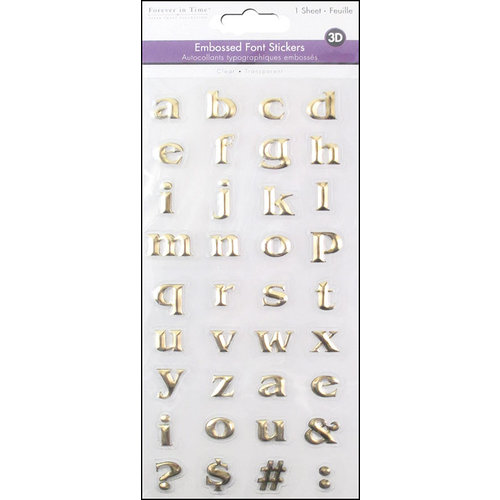 Multi Craft - 3D Embossed Stickers - Font - Small Caps - Gold